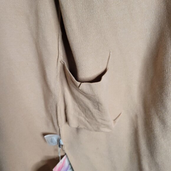 NWT CHICWISH Women's Classy Light Tan Open Front Knit Coat Cardigan - Picture 4 of 12